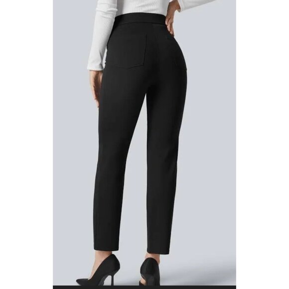 Halara Flex High Waisted Button Multi Pocket Ankle Length Work Pants Sz Small Bl - Picture 2 of 10